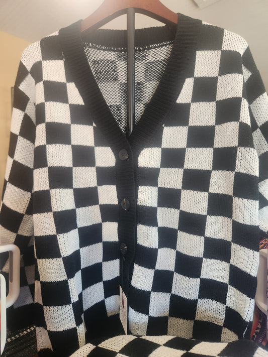 Checkered Cardigan